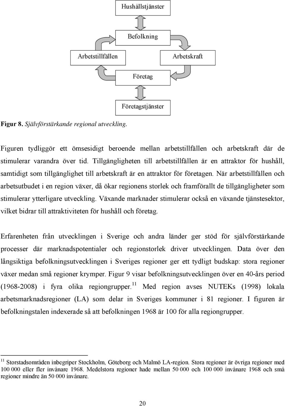 Tillgängligheten till arbetstillfällen är en attraktor för hushåll, samtidigt som tillgänglighet till arbetskraft är en attraktor för företagen.