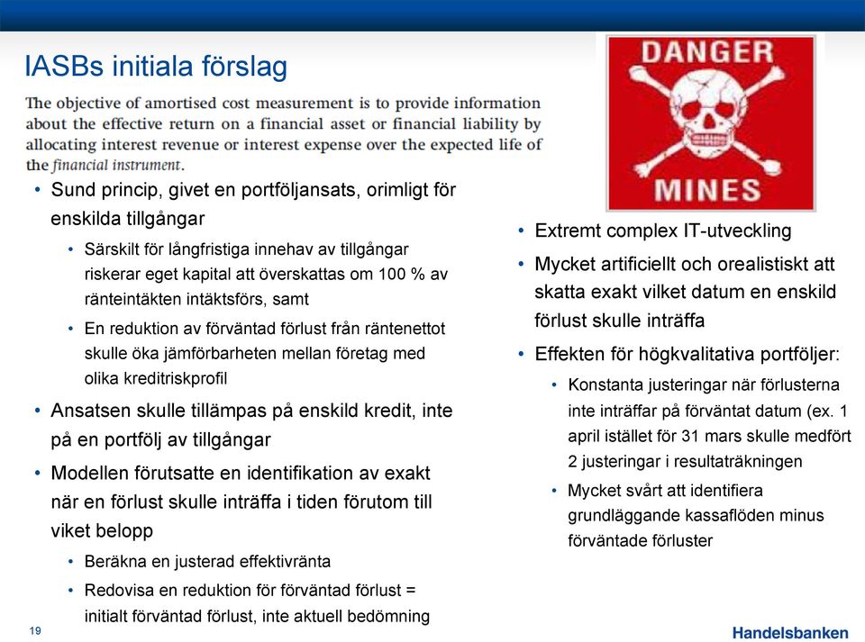 inte på en portfölj av tillgångar Modellen förutsatte en identifikation av exakt när en förlust skulle inträffa i tiden förutom till viket belopp Beräkna en justerad effektivränta Extremt complex