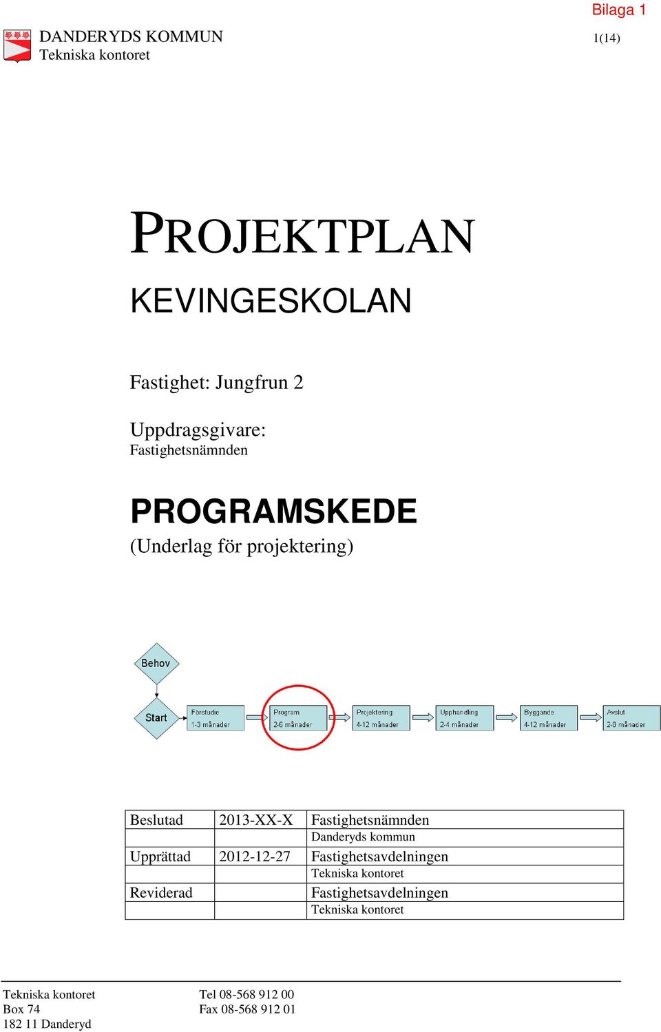 projektering) Beslutad 2013-XX-X Fastighetsnämnden Danderyds kommun