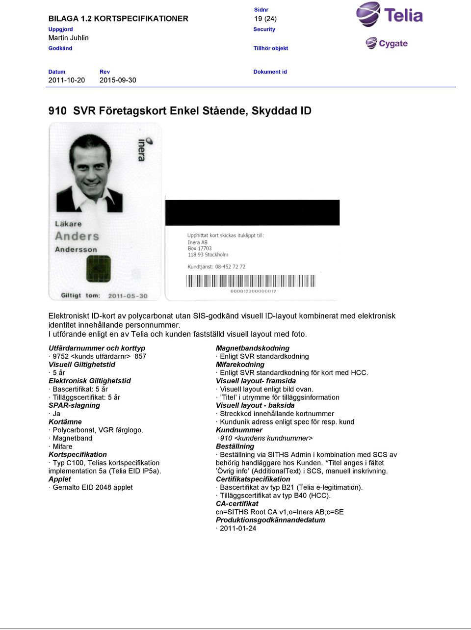 för kort med HCC. Visuell layout- framsida Visuell layout enligt bild ovan.