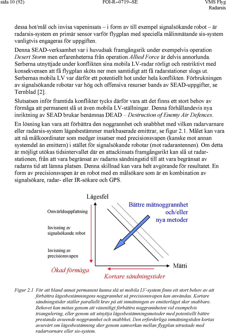 Denna SEAD-verksamhet var i huvudsak framgångsrik under exempelvis operation Desert Storm men erfarenheterna från operation Allied Force är delvis annorlunda.