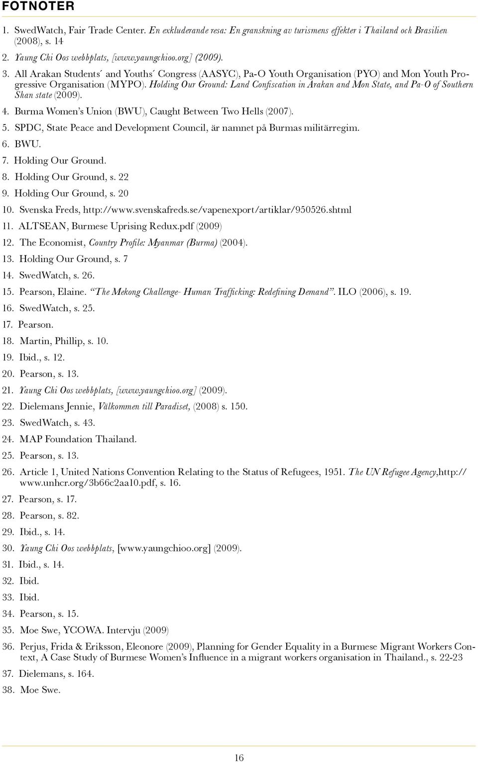 Holding Our Ground: Land Confiscation in Arakan and Mon State, and Pa-O of Southern Shan state (2009). 4. Burma Women s Union (BWU), Caught Between Two Hells (2007). 5.