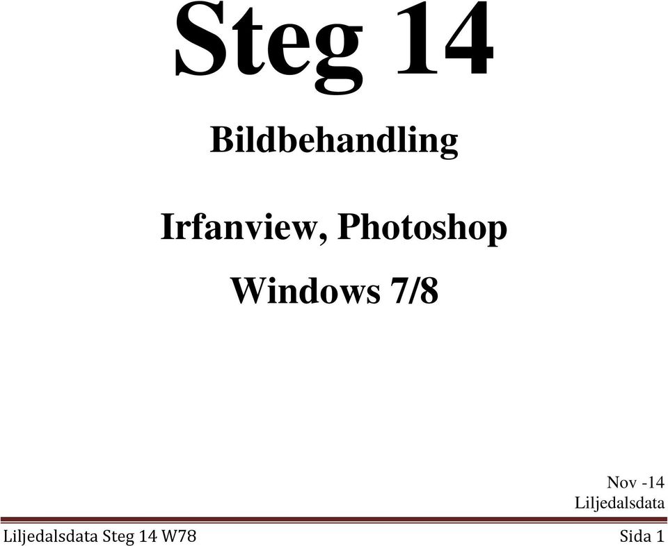 Windows 7/8 Nov -14