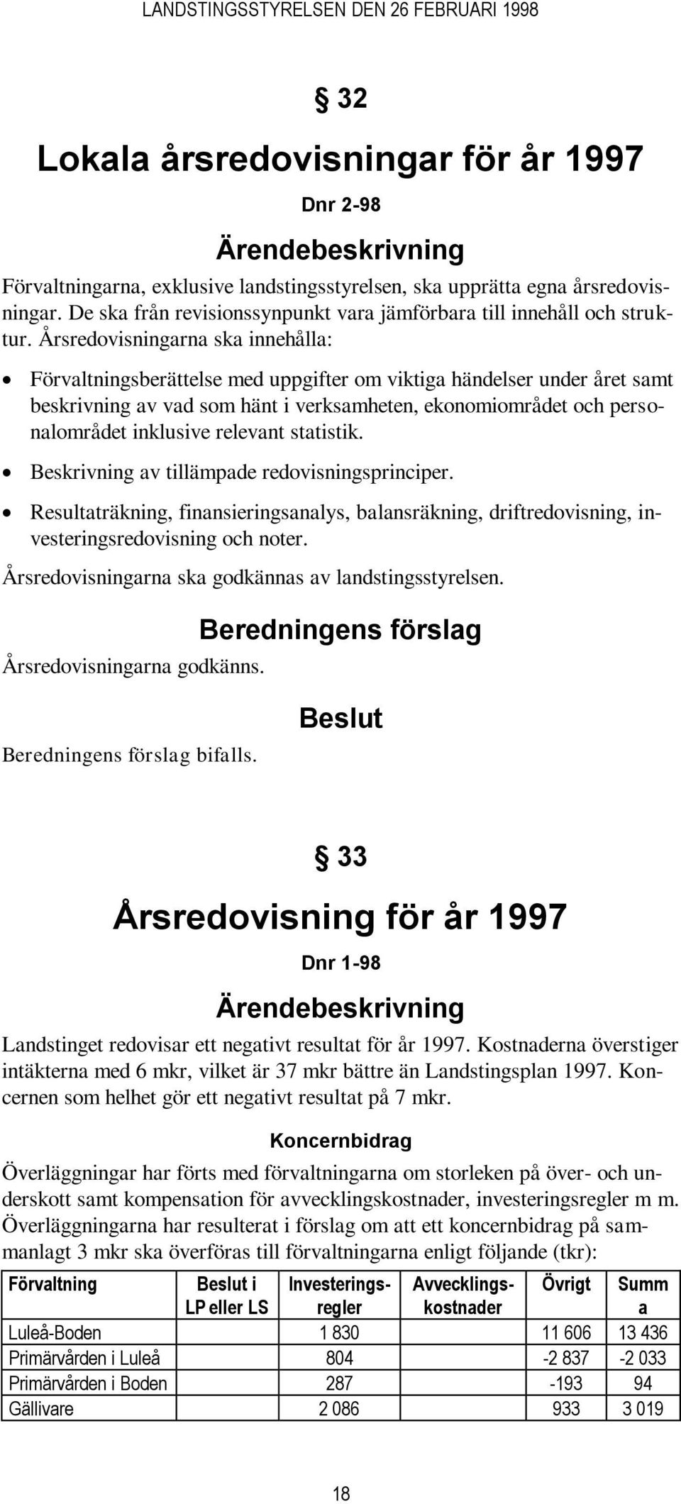 Årsredovisningarna ska innehålla: Förvaltningsberättelse med uppgifter om viktiga händelser under året samt beskrivning av vad som hänt i verksamheten, ekonomiområdet och personalområdet inklusive