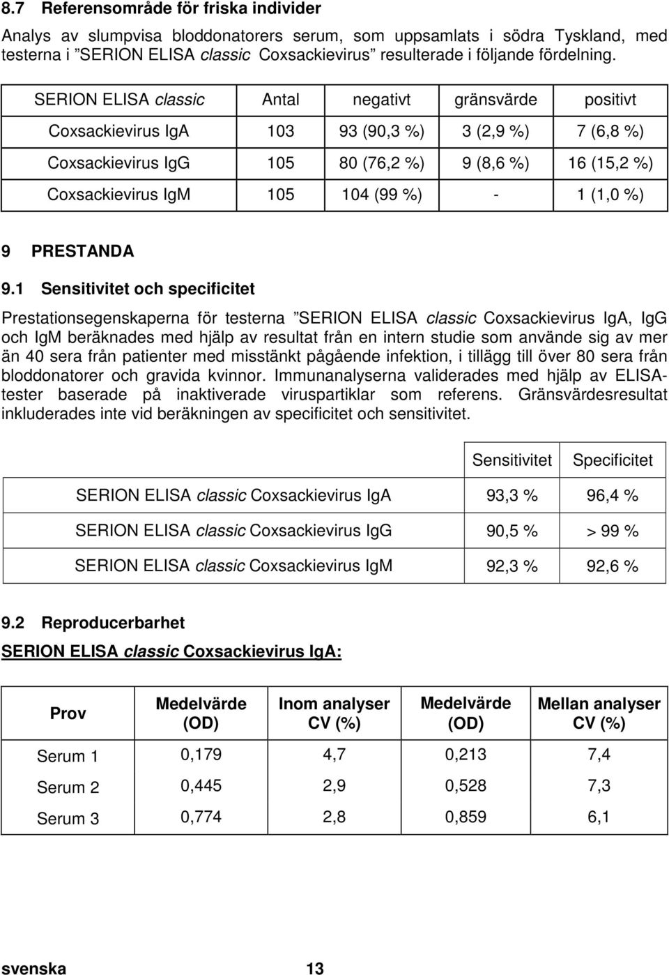 doc @ 2108 @ 1 Pos: 41 /Ar bei tsanl eitungen ELISA cl assic/gültig für all e D okumente/elisa classic/leistungsmer kmale/kapi tel überschrift: Sensiti vität und Spezi fität @ 0\mod_1190013251494_43.