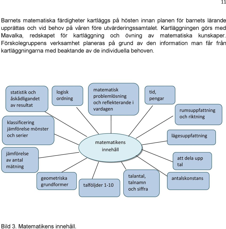 Förskolegruppens verksamhet planeras på grund av den information man får från kartläggningarna med beaktande av de individuella behoven.