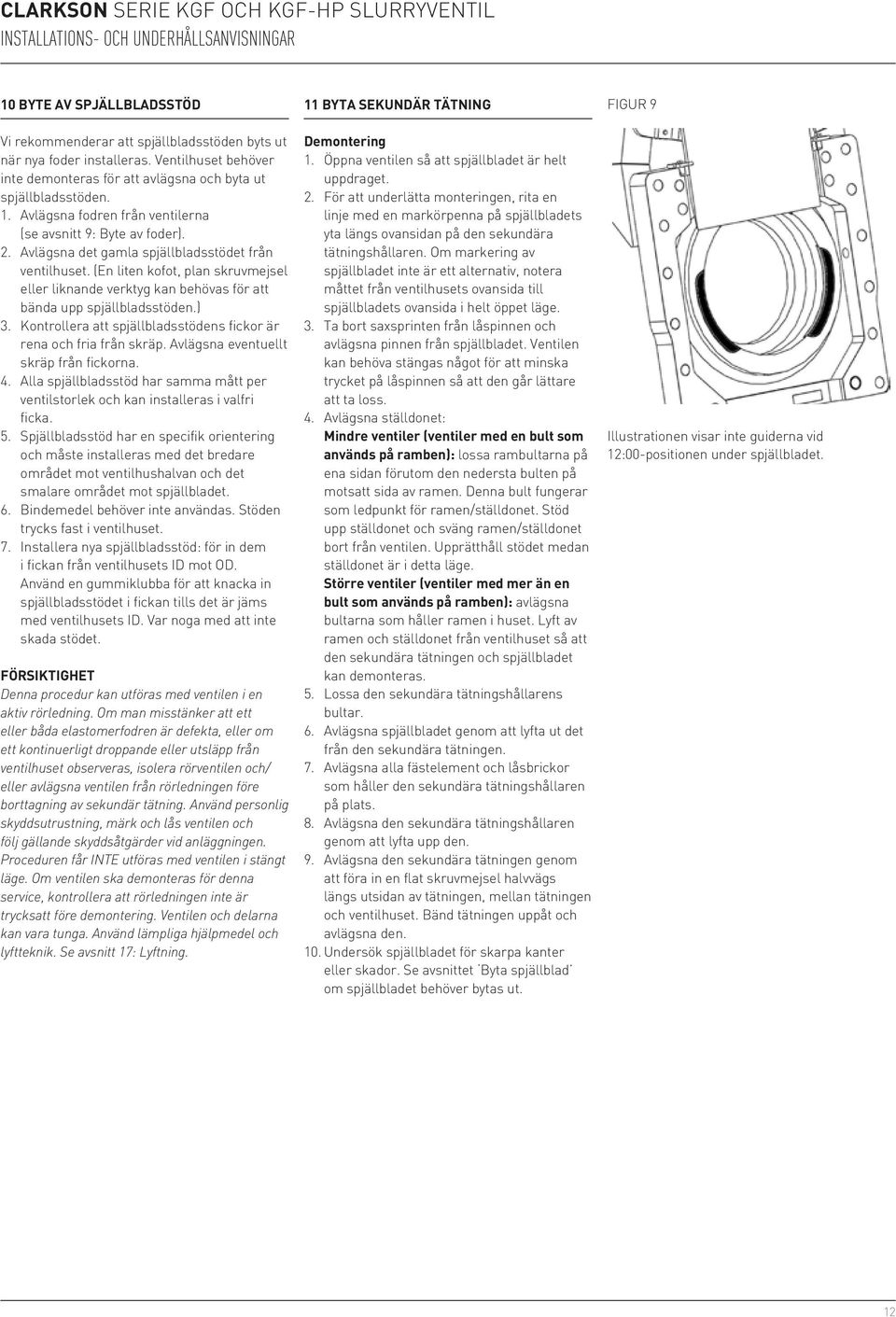 (En liten kofot, plan skruvmejsel eller liknande verktyg kan behövas för att bända upp spjällbladsstöden.) 3. Kontrollera att spjällbladsstödens fickor är rena och fria från skräp.