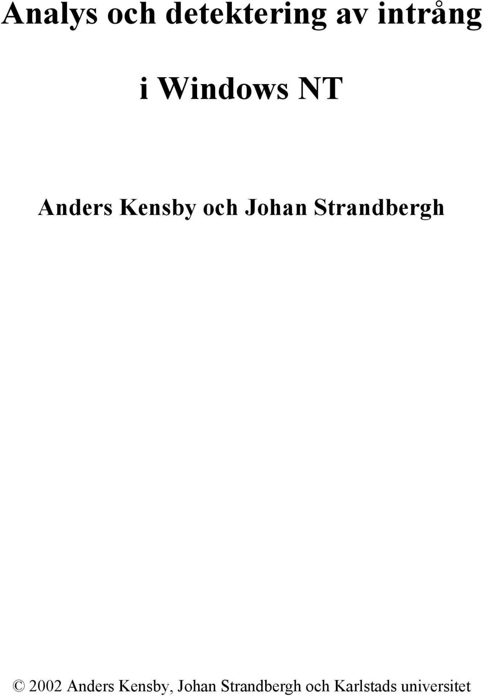 Strandbergh 2002 Anders Kensby,