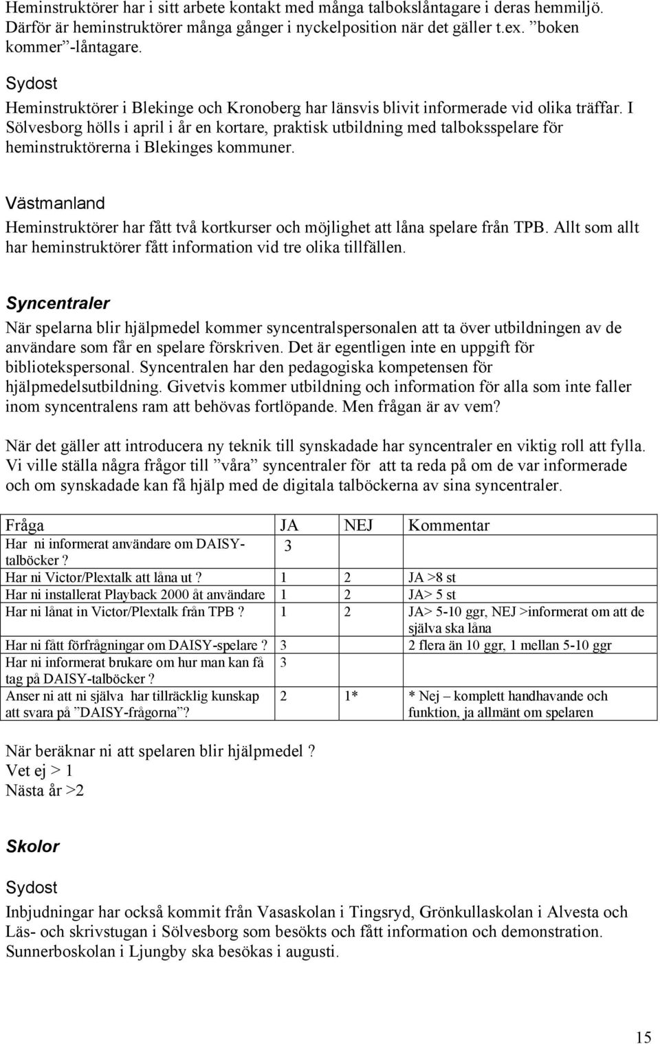 I Sölvesborg hölls i april i år en kortare, praktisk utbildning med talboksspelare för heminstruktörerna i Blekinges kommuner.