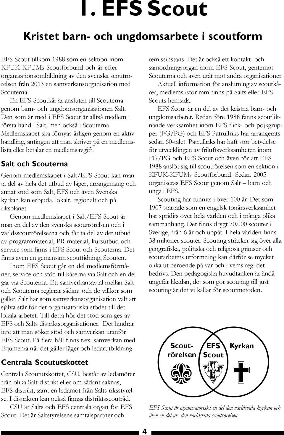 Den som är med i EFS Scout är alltså medlem i första hand i Salt, men också i Scouterna.