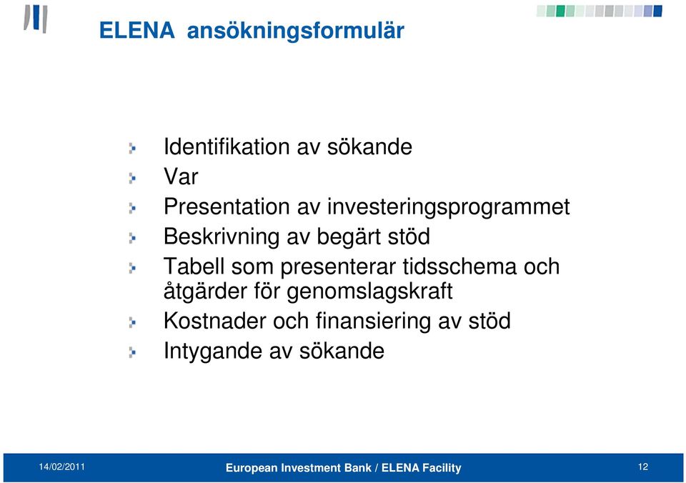 stöd Tabell som presenterar tidsschema och åtgärder för