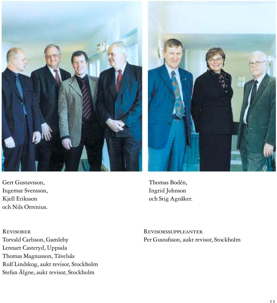 Revisorer Torvald Carlsson, Gamleby Lennart Casteryd, Uppsala Thomas Magnusson,
