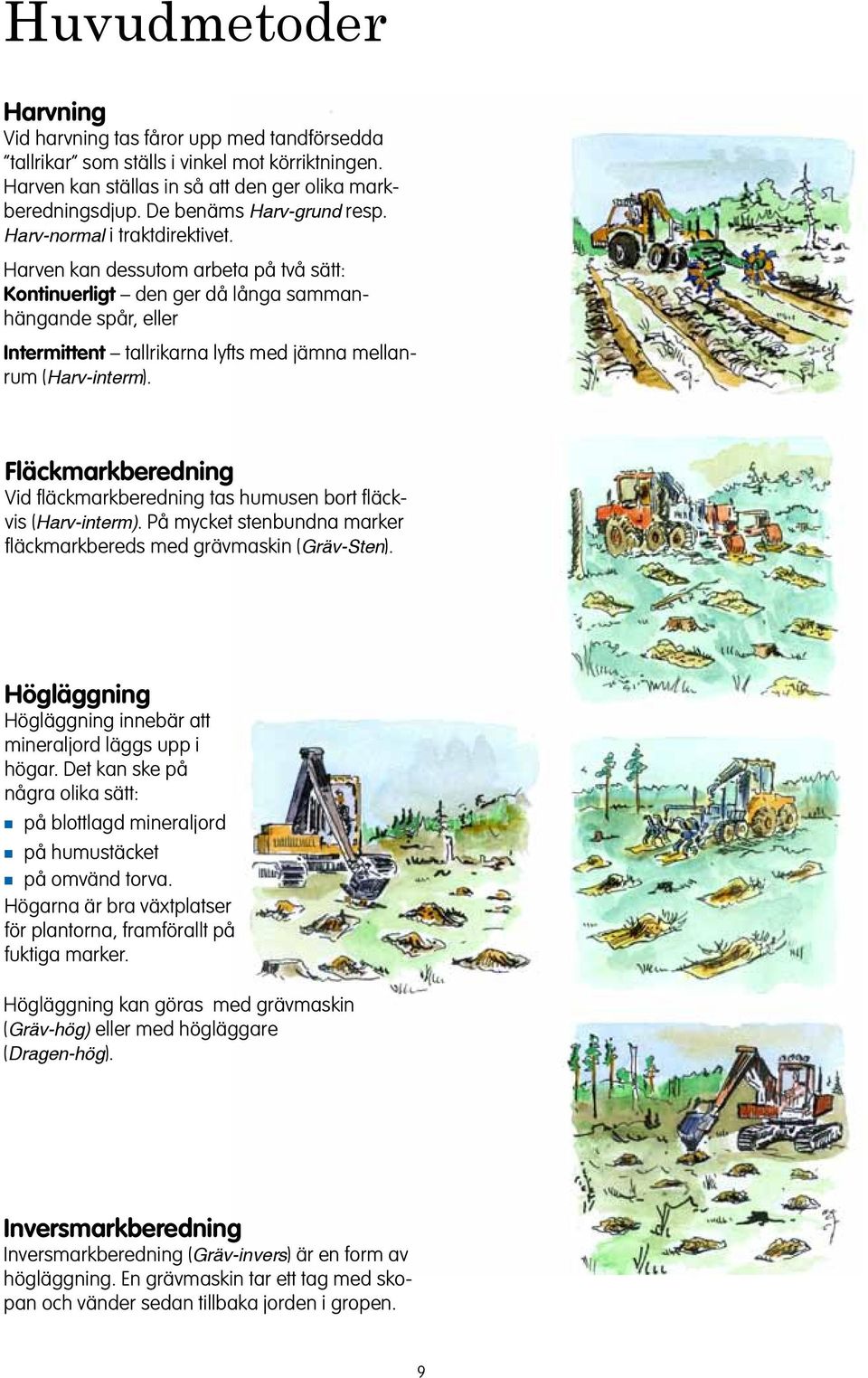 Fläckmarkberedig Vid fläckmarkberedig tas humuse bort fläckvis (Harv-iterm). På mycket stebuda marker fläckmarkbereds med grävmaski (Gräv-Ste).