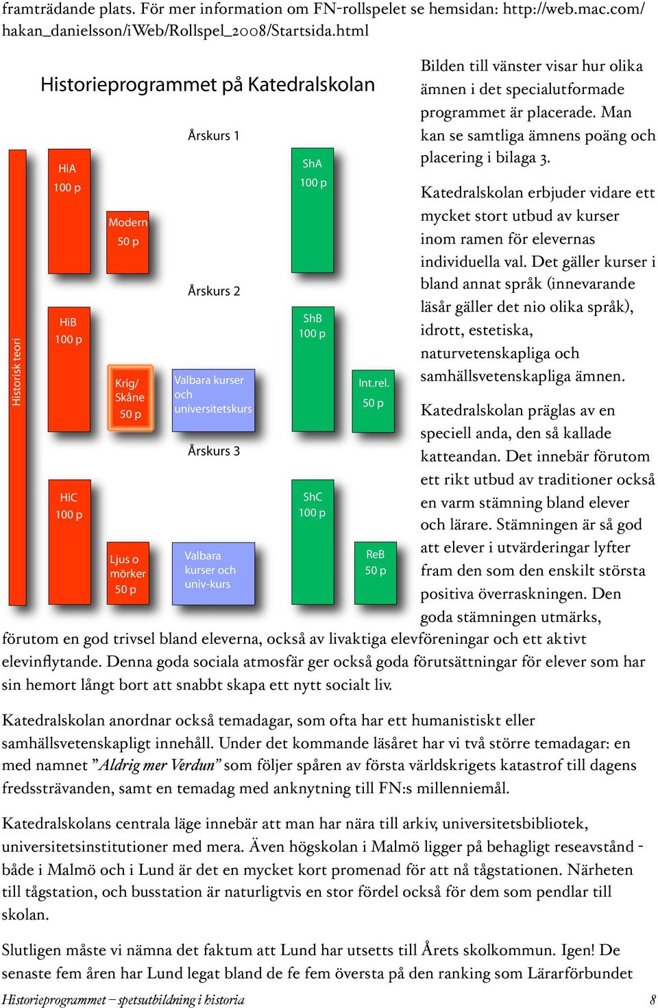 Katedralskolan erbjuder vidare ett mycket stort utbud av kurser inom ramen för elevernas individuella val.