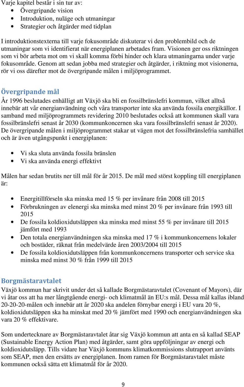 Visionen ger oss riktningen som vi bör arbeta mot om vi skall komma förbi hinder och klara utmaningarna under varje fokusområde.