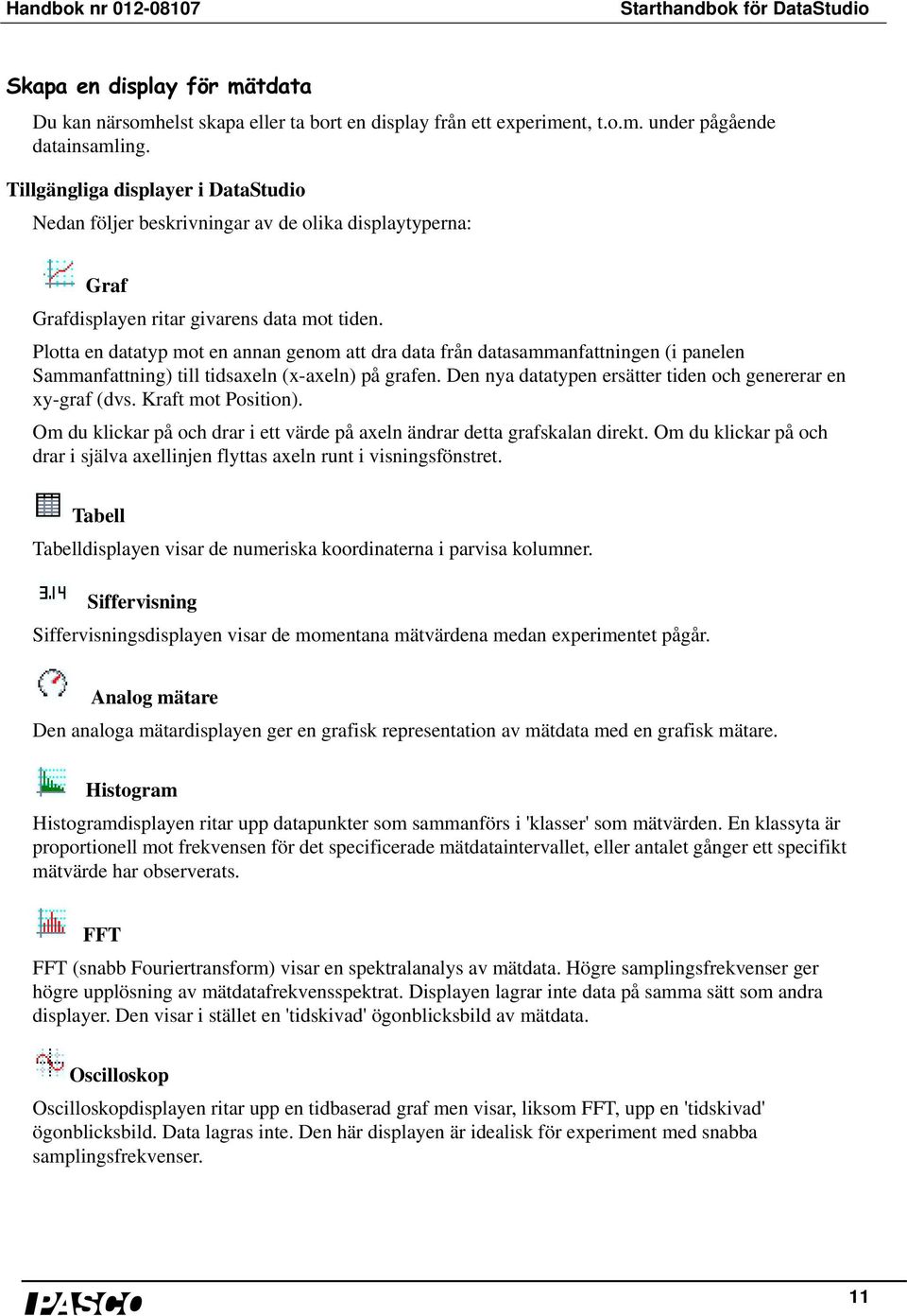 Plotta en datatyp mot en annan genom att dra data från datasammanfattningen (i panelen Sammanfattning) till tidsaxeln (x-axeln) på grafen.