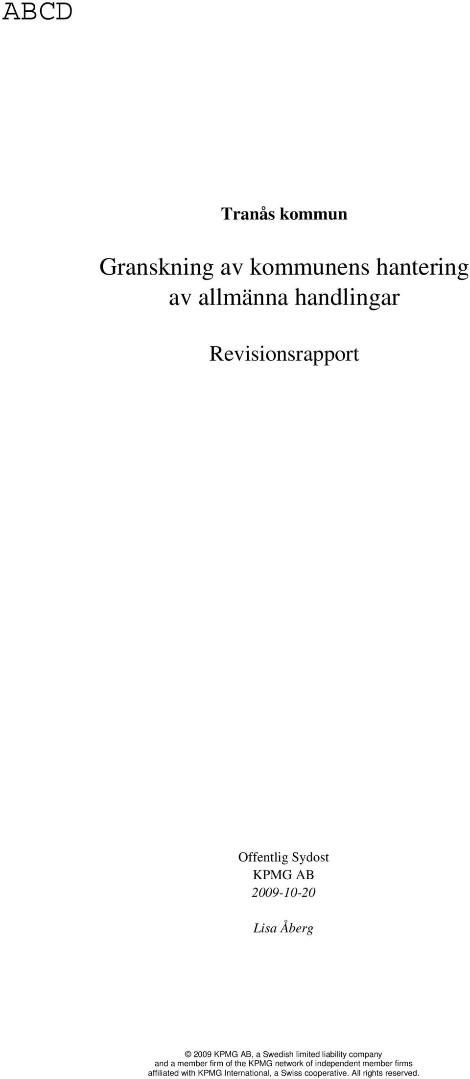 handlingar Revisionsrapport