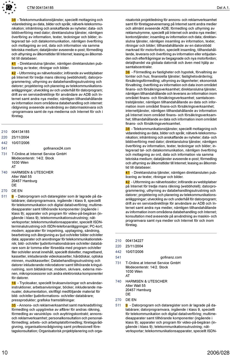 bildöverföring med dator; direktanslutna tjänster, nämligen överföring av information, texter, teckningar och bilder; integrerad tal- och datakommunikation, nämligen överföring och mottagning av ord,