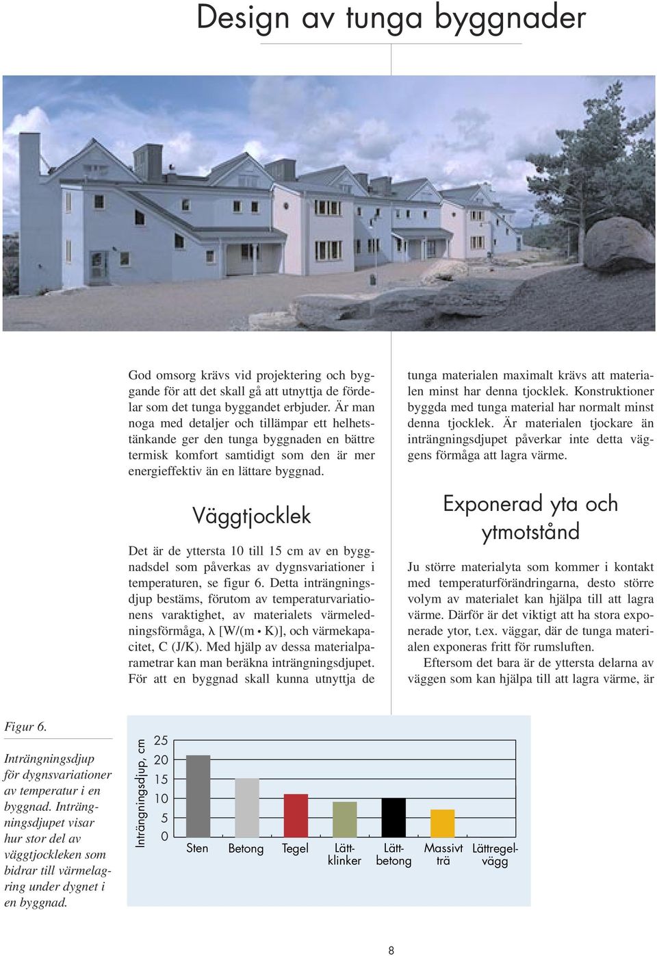 Väggtjocklek Det är de yttersta 10 till 15 cm av en byggnadsdel som påverkas av dygnsvariationer i temperaturen, se figur 6.