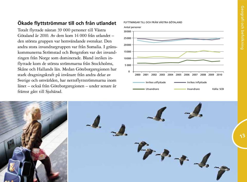 Bland inrikes inflyttade kom de största strömmarna från Stockholms, Skåne och Hallands län.