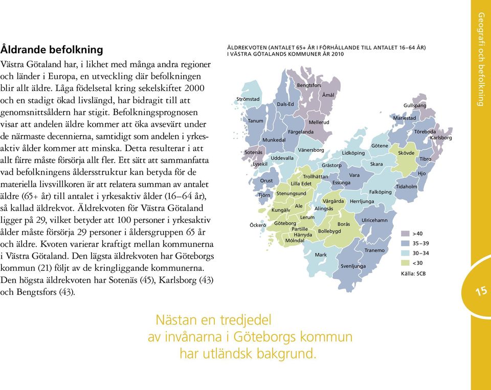 Befolkningsprognosen visar att andelen äldre kommer att öka avsevärt under de närmaste decennierna, samtidigt som andelen i yrkesaktiv ålder kommer att minska.