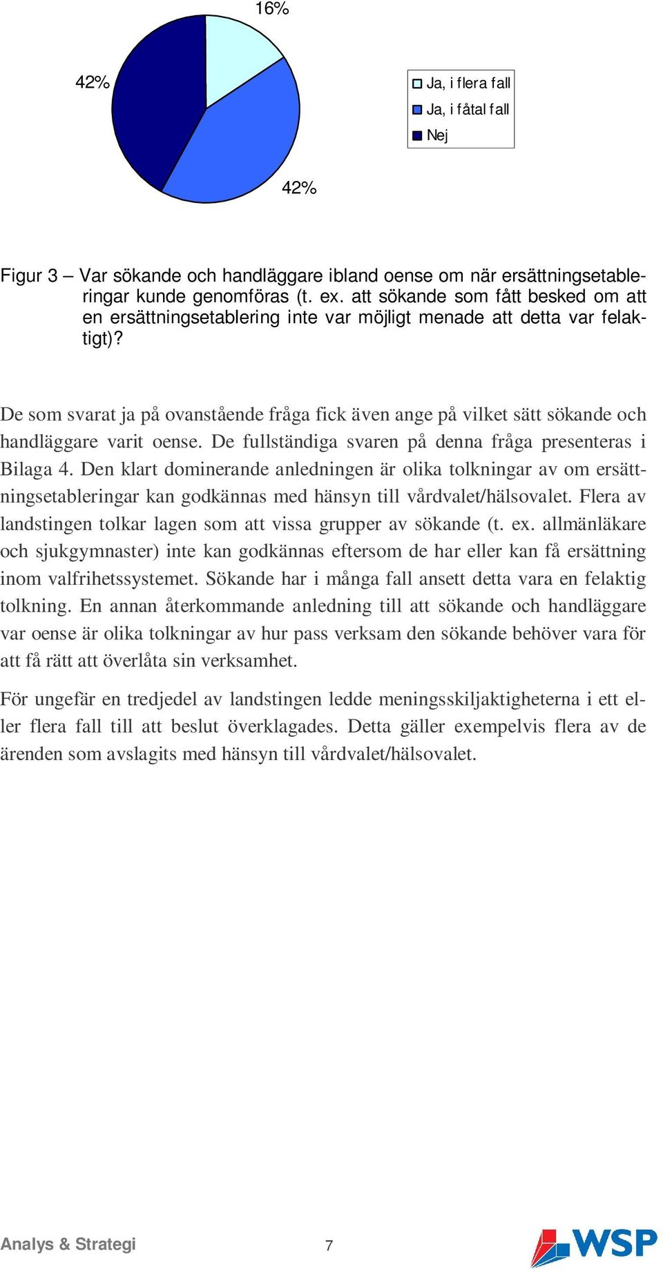 De som svarat ja på ovanstående fråga fick även ange på vilket sätt sökande och handläggare varit oense. De fullständiga svaren på denna fråga presenteras i Bilaga 4.