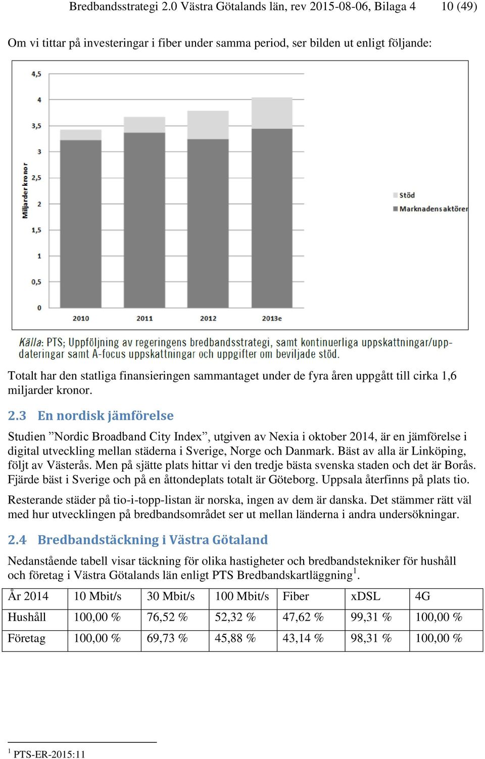 under de fyra åren uppgått till cirka 1,6 miljarder kronor. 2.