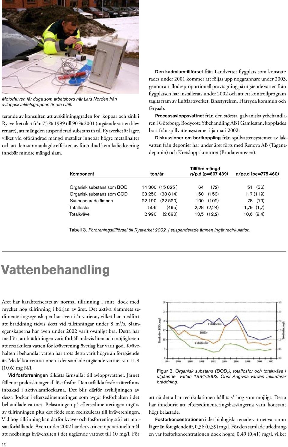 lägre, vilket vid oförändrad mängd metaller innebär högre metallhalter och att den sammanlagda effekten av förändrad kemikaliedosering innebär mindre mängd slam.