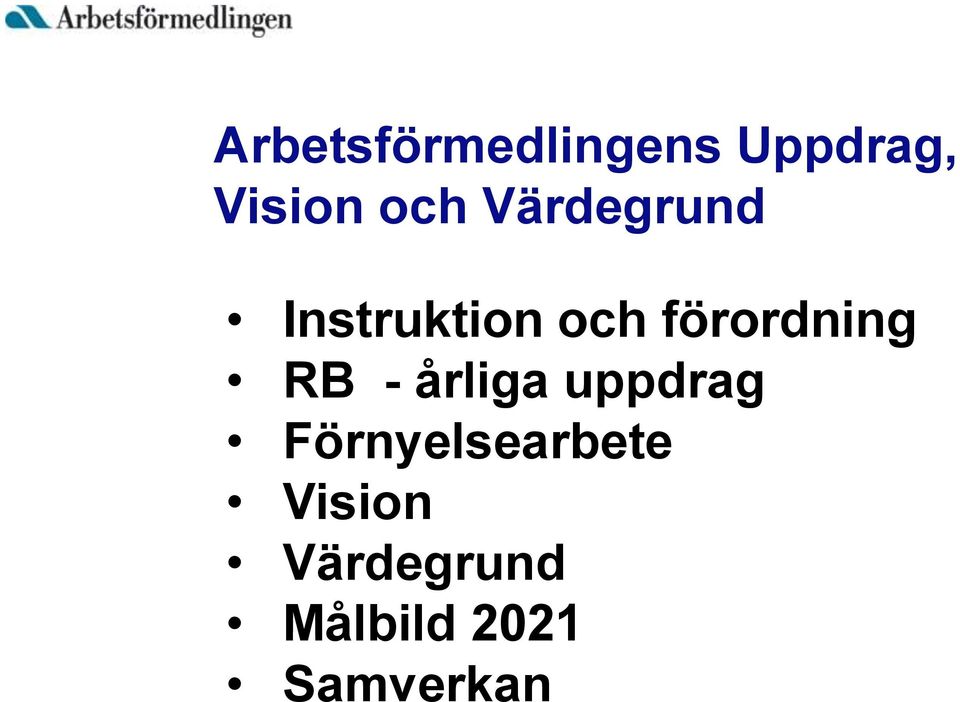 förordning RB - årliga uppdrag