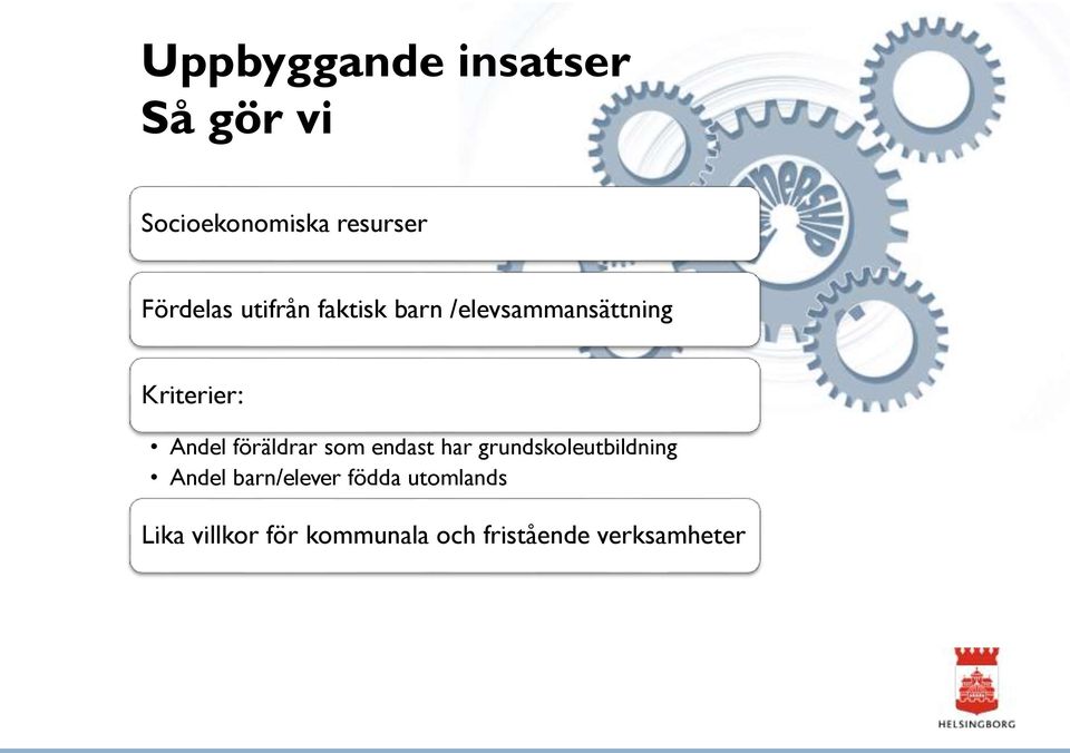 föräldrar som endast har grundskoleutbildning Andel barn/elever