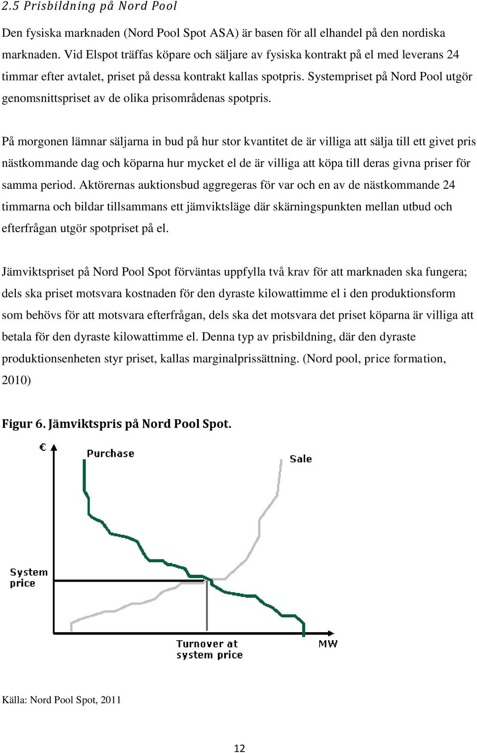 Systempriset på Nord Pool utgör genomsnittspriset av de olika prisområdenas spotpris.