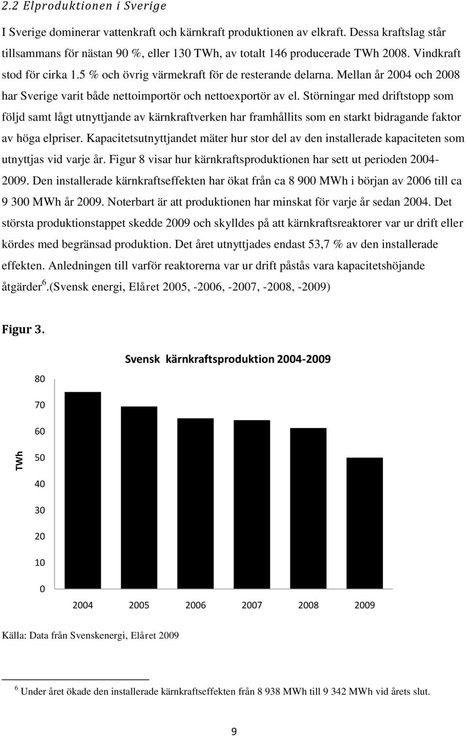 Mellan år 2004 och 2008 har Sverige varit både nettoimportör och nettoexportör av el.