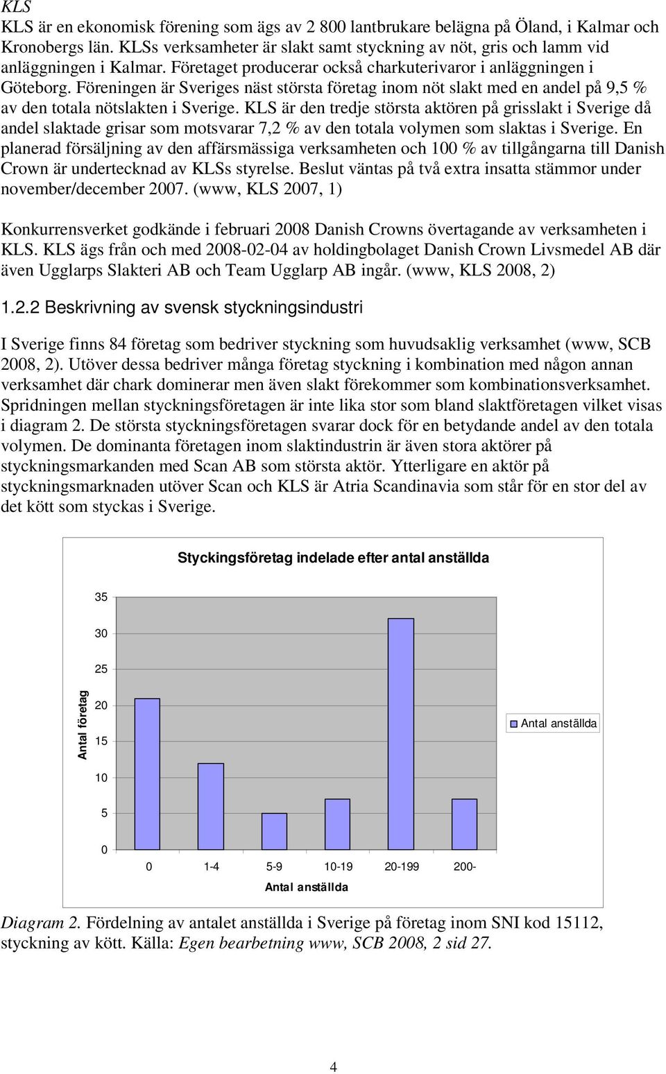 KLS är den tredje största aktören på grisslakt i Sverige då andel slaktade grisar som motsvarar 7,2 % av den totala volymen som slaktas i Sverige.