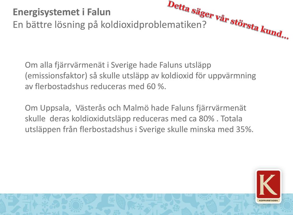 för uppvärmning av flerbostadshus reduceras med 60 %.