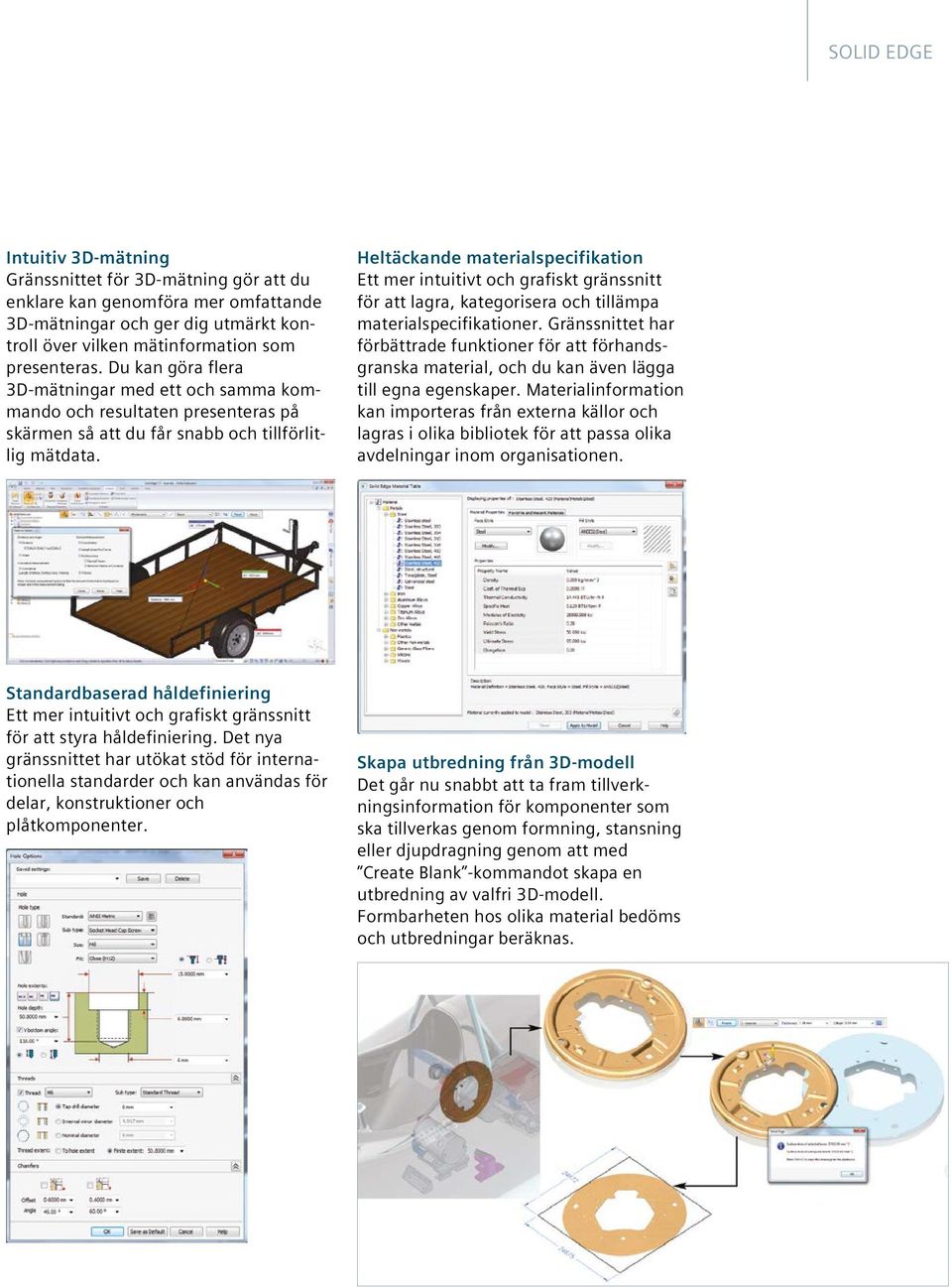 Heltäckande materialspecifikation Ett mer intuitivt och grafiskt gränssnitt för att lagra, kategorisera och tillämpa materialspecifikationer.