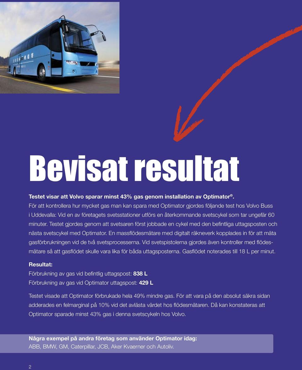 60 minuter. Testet gjordes genom att svetsaren först jobbade en cykel med den befintliga uttagsposten och nästa svetscykel med Optimator.