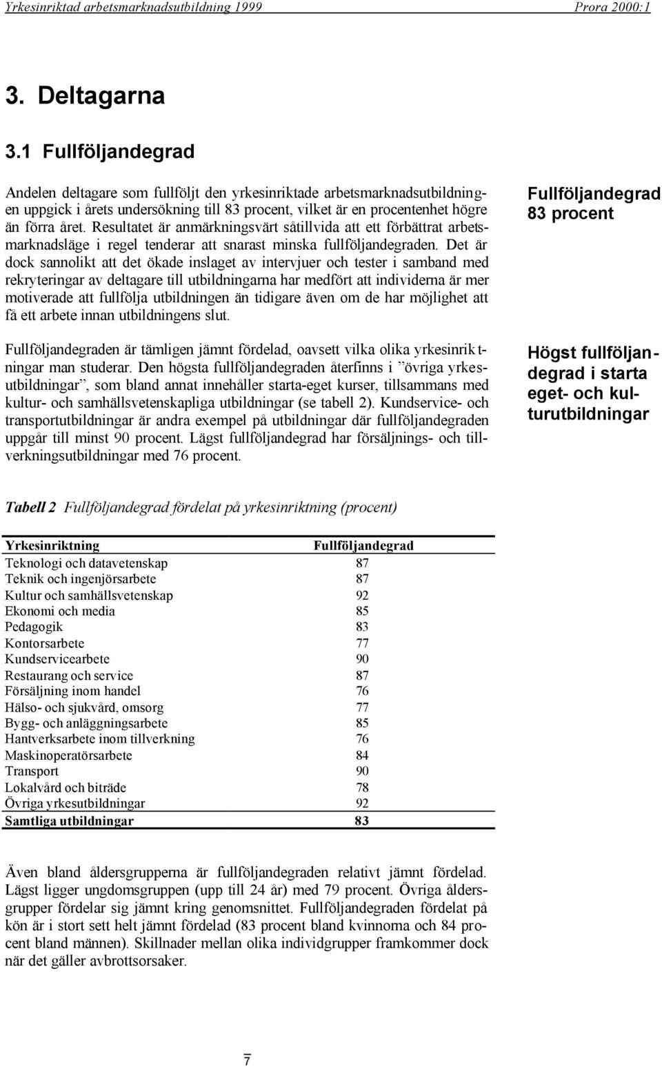 Resultatet är anmärkningsvärt såtillvida att ett förbättrat arbetsmarknadsläge i regel tenderar att snarast minska fullföljandegraden.