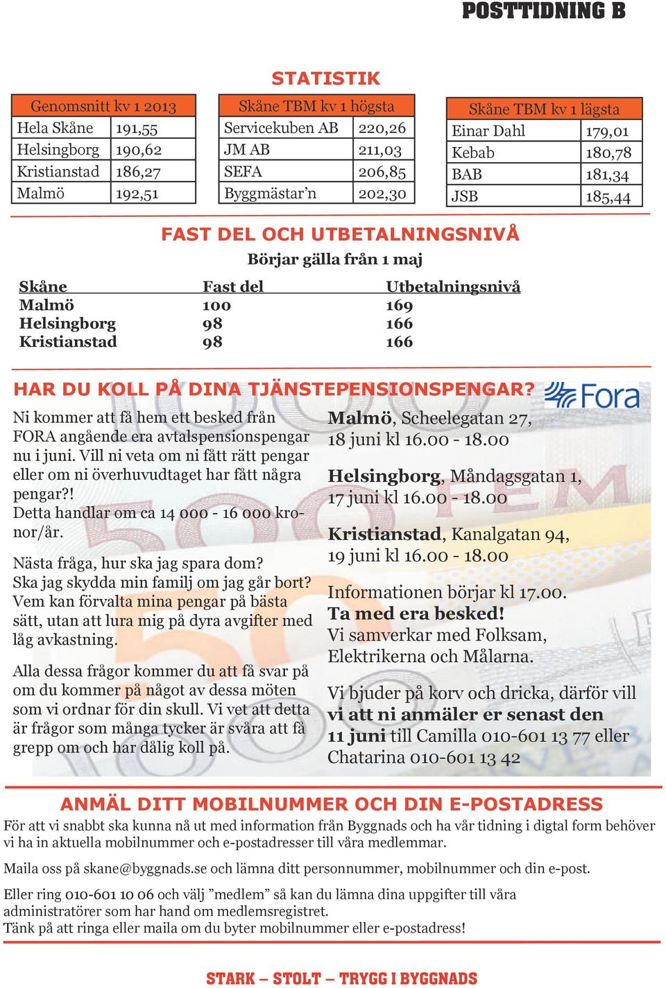 Ni kommer att få hem ett besked från FORA angående era avtalspensionspengar nu i juni. Vill ni veta om ni fått rätt pengar eller om ni överhuvudtaget har fått några pengar?