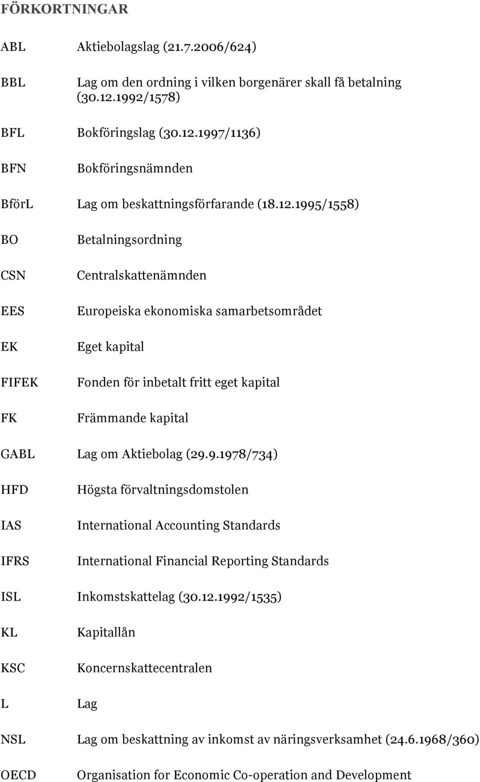 Aktiebolag (29.9.1978/734) HFD IAS IFRS Högsta förvaltningsdomstolen International Accounting Standards International Financial Reporting Standards ISL Inkomstskattelag (30.12.