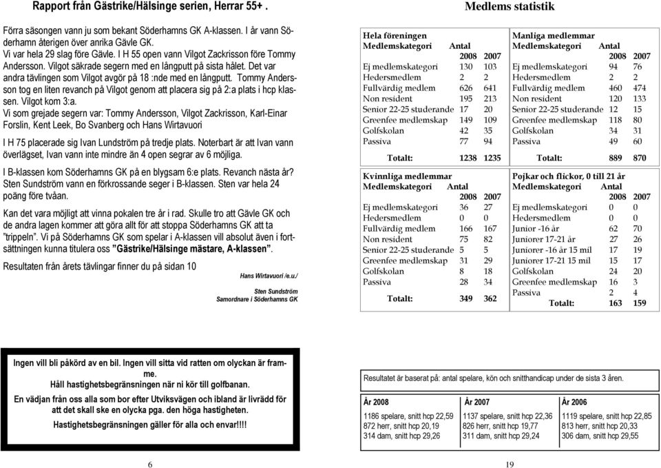 Det var andra tävlingen som Vilgot avgör på 18 :nde med en långputt. Tommy Andersson tog en liten revanch på Vilgot genom att placera sig på 2:a plats i hcp klassen. Vilgot kom 3:a.