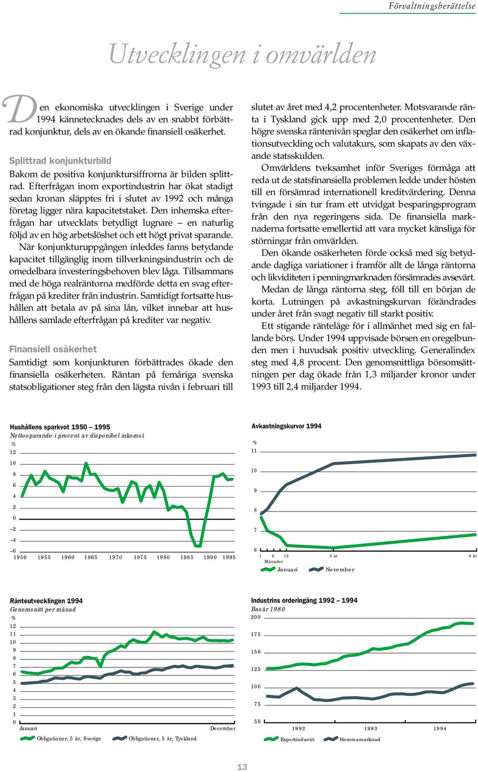 Efterfrågan inom exportindustrin har ökat stadigt sedan kronan släpptes fri i slutet av 1992 och många företag ligger nära kapacitetstaket.