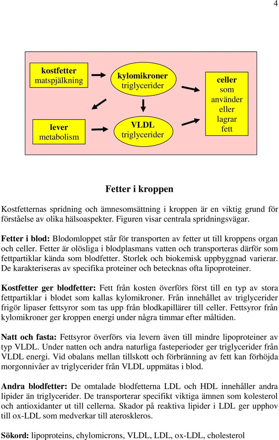 Fetter är olösliga i blodplasmans vatten och transporteras därför som fettpartiklar kända som blodfetter. Storlek och biokemisk uppbyggnad varierar.