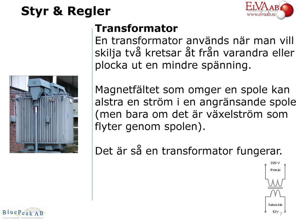 Magnetfältet som omger en spole kan alstra en ström i en angränsande