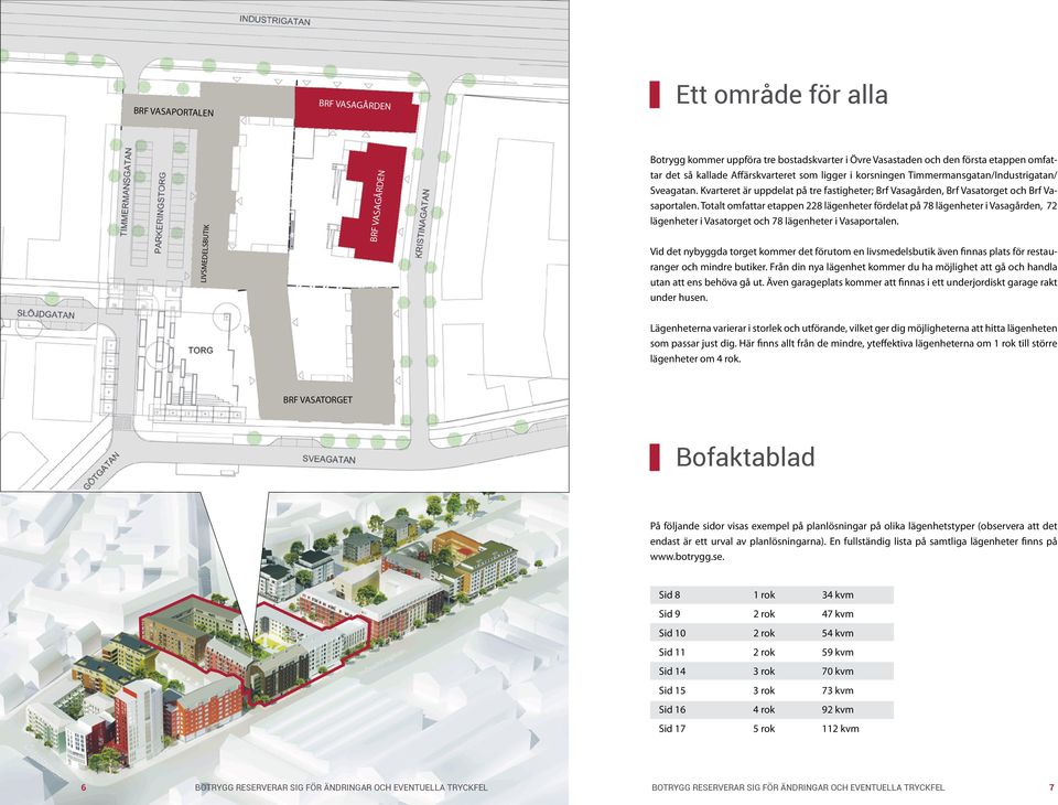 Totalt omfattar etappen 228 lägenheter fördelat på 78 lägenheter i Vasagården, 72 lägenheter i Vasatorget och 78 lägenheter i Vasaportalen.