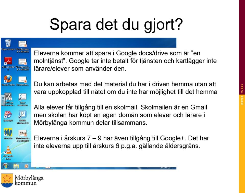 Du kan arbetas med det material du har i driven hemma utan att vara uppkopplad till nätet om du inte har möjlighet till det hemma Alla elever får