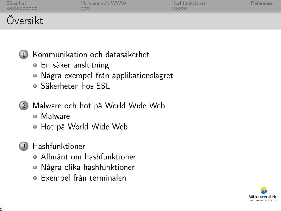 på World Wide Web Malware Hot på World Wide Web 3 Hashfunktioner