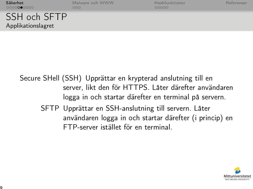 Låter därefter användaren logga in och startar därefter en terminal på servern.