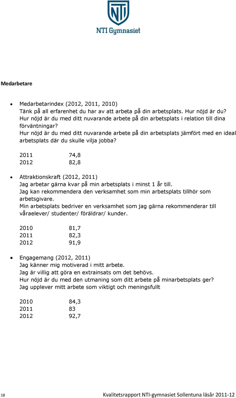 Hur nöjd är du med ditt nuvarande arbete på din arbetsplats jämfört med en ideal arbetsplats där du skulle vilja jobba?