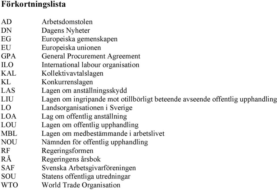 otillbörligt beteende avseende offentlig upphandling Landsorganisationen i Sverige Lag om offentlig anställning Lagen om offentlig upphandling Lagen om