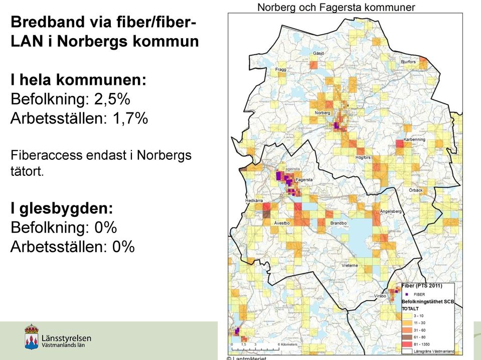 Arbetsställen: 1,7% Fiberaccess endast i